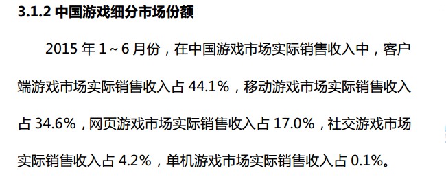 抢先:2015上半年《中国游戏产业报告》全文